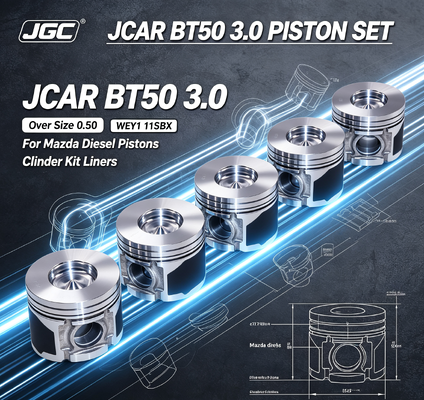 JCAR BT50 3.0 Over Size 0.50 WEY1 11SBX کیت سیلندر پیستون موتور مزدا دیزل مجموعه لاینر پیستون