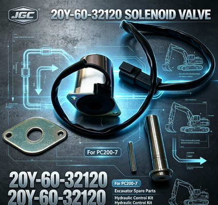 قطعات ماشین آلات ساختمانی PC200-7 قطعات یدکی بیل مکانیکی شیر برقی برای 20Y-60-32120