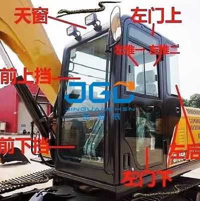 SY75C بیل مکانیکی جلو پنجره فشاری و کششی پنجره بالا و پایین سمت چپ و راست عقب بلوک سکوریت شده شیشه ای
