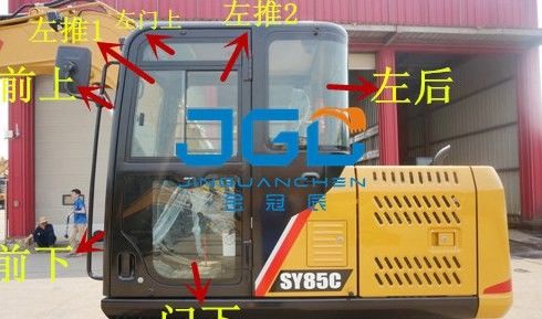 SY85C 70 95C ماشین حفاری چرخ جلو پنجره عقب و شیشه جلو بالا و پایین