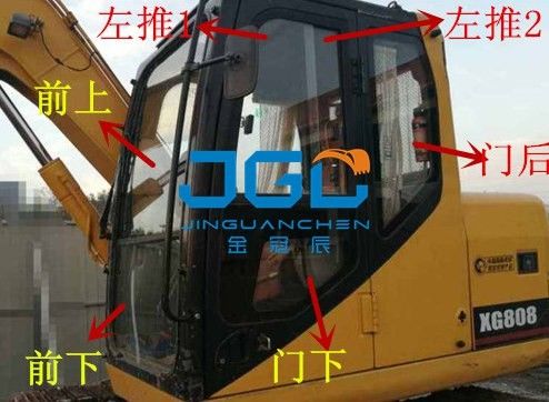 بیل مکانیکی XG808 دنده های جلو و عقب درب های چپ و راست پنجره سقفی شیشه جلو بالا و پایین