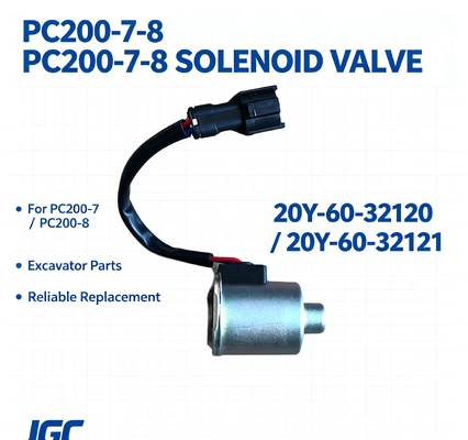 20Y-60-32120 20Y-60-32121 قطعات ماشین آلات ساختمانی PC200-7-8 حفاری شیر سولینوئید