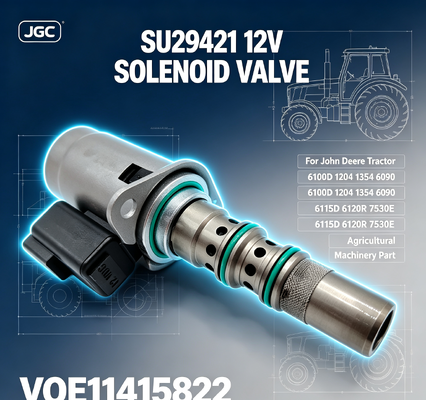 SU29421 VOE11415822 شیر سولینوئید 12 ولت برای تراکتور 6100D 1204 1354 6090 6115D 6120R 7530E قطعات ماشین آلات کشاورزی