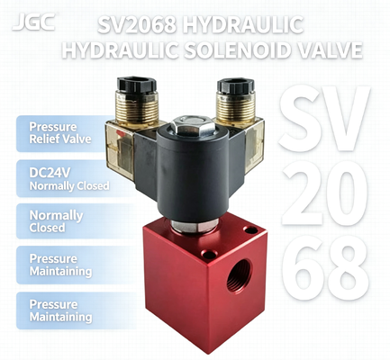 شیر توپی برقی هیدرولیک SV2068 شیر اطمینان کارتریج رزوه دار DC24V شیر نگهدارنده فشار نرمال بسته