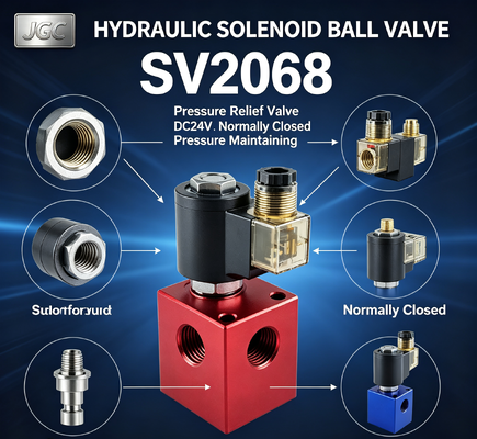 شیر توپی برقی هیدرولیک SV2068 شیر اطمینان کارتریج رزوه دار DC24V شیر نگهدارنده فشار نرمال بسته