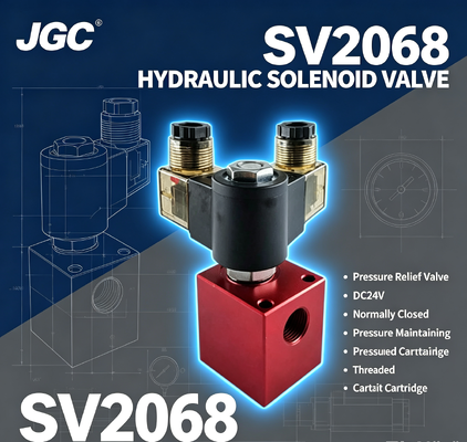 شیر توپی برقی هیدرولیک SV2068 شیر اطمینان کارتریج رزوه دار DC24V شیر نگهدارنده فشار نرمال بسته