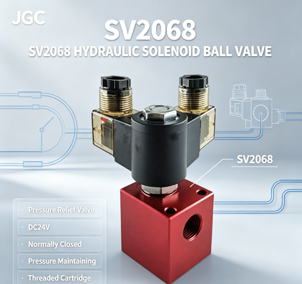 شیر توپی برقی هیدرولیک SV2068 شیر اطمینان کارتریج رزوه دار DC24V شیر نگهدارنده فشار نرمال بسته