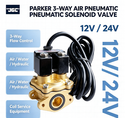 پارکر 3-Way Air Pneumatic Solenoid Valve 12v 24v تجهیزات خدمات آب هیدرولیک
