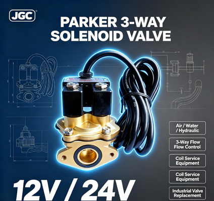 پارکر 3-Way Air Pneumatic Solenoid Valve 12v 24v تجهیزات خدمات آب هیدرولیک