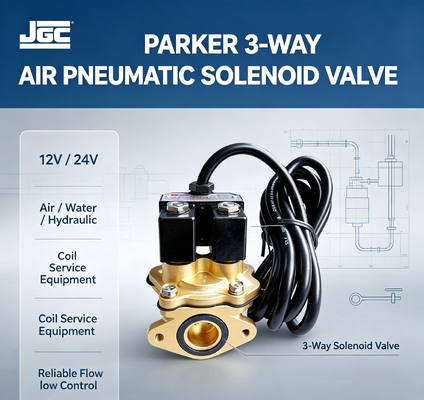 پارکر 3-Way Air Pneumatic Solenoid Valve 12v 24v تجهیزات خدمات آب هیدرولیک