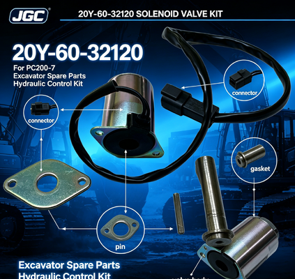 قطعات ماشین آلات ساختمانی PC200-7 قطعات یدکی بیل مکانیکی شیر برقی برای 20Y-60-32120