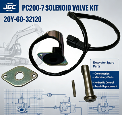 قطعات ماشین آلات ساختمانی PC200-7 قطعات یدکی بیل مکانیکی شیر برقی برای 20Y-60-32120