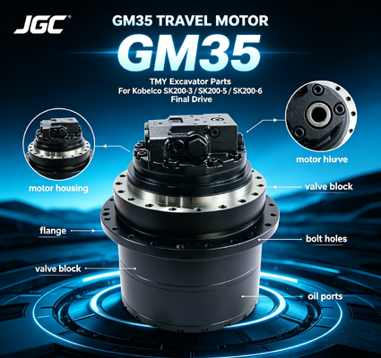 قطعات بیل مکانیکی GM35 موتور هیدرولیک حرکتی سازگار با SK200-3 SK200-5 SK200-6 کوبلکو